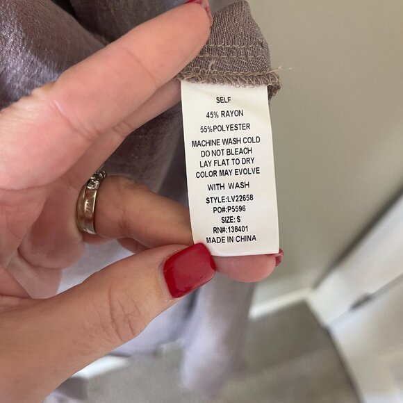 Women's L Love Long Sleeved Lightweight Ruffled Duster Purple - Small - Picture 5 of 7